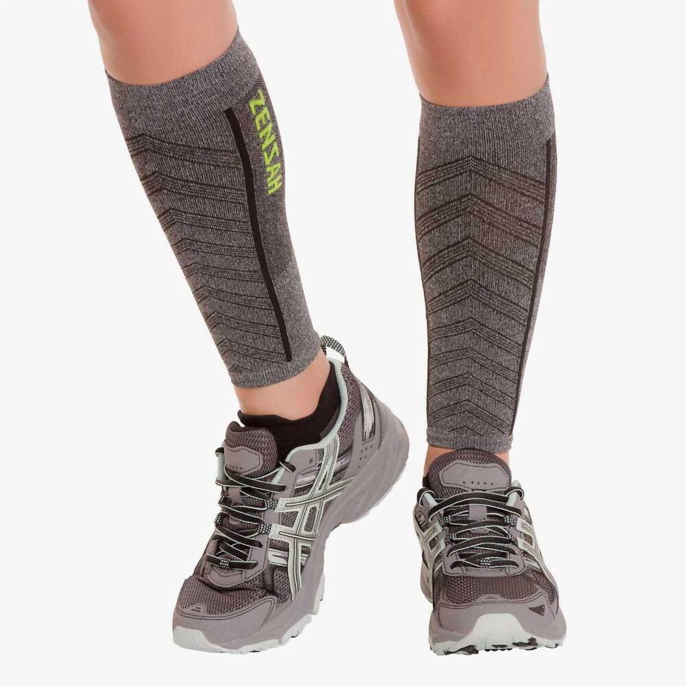NEW ZENSAH unisex featherweight compression leg sleeves in heather grey